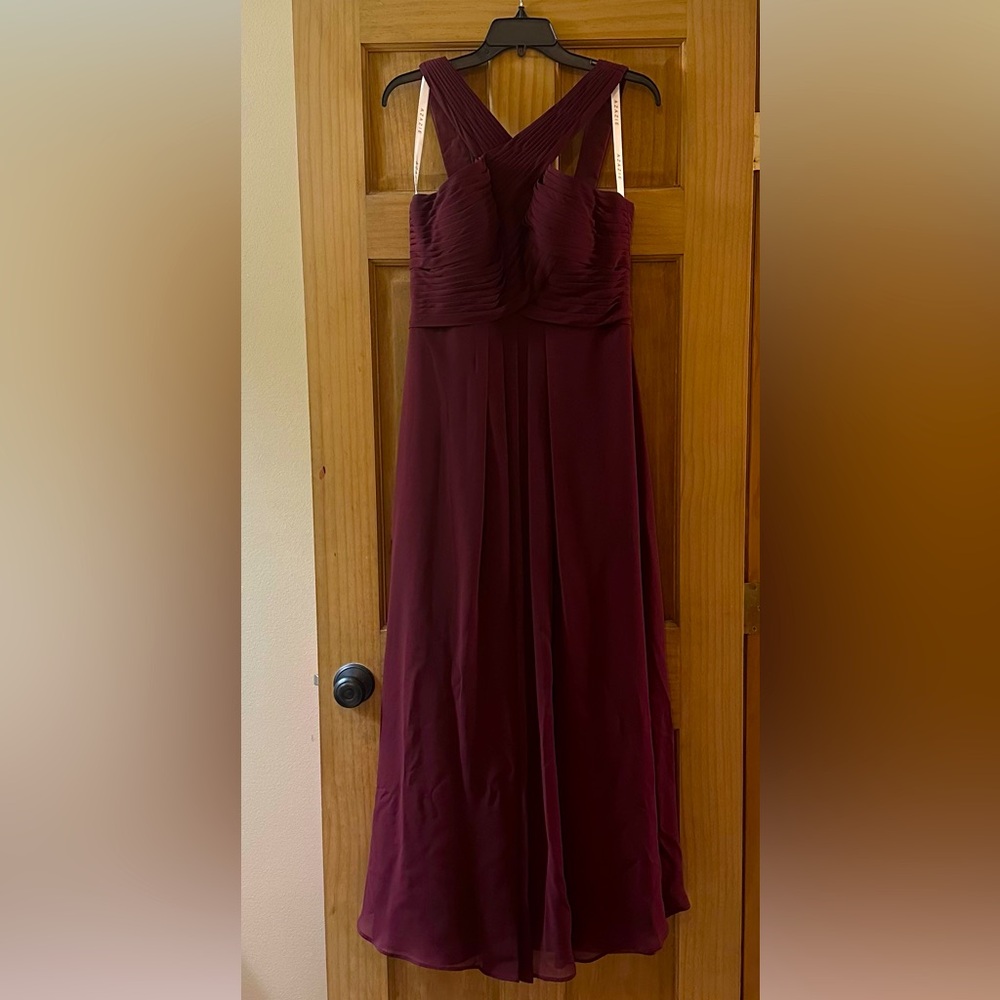 Burgundy dress from Azazie.